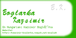 boglarka kazsimir business card